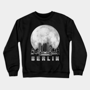 Berlin Germany Skyline Full Moon Crewneck Sweatshirt